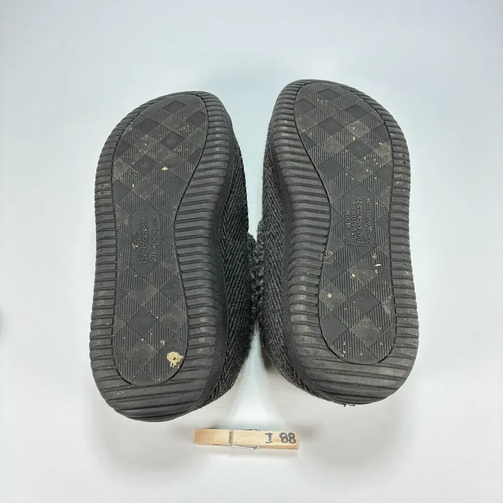 Dearfoams Brendan Gray Herringbone Indoor Outdoor Clog Slippers Men's Size 10